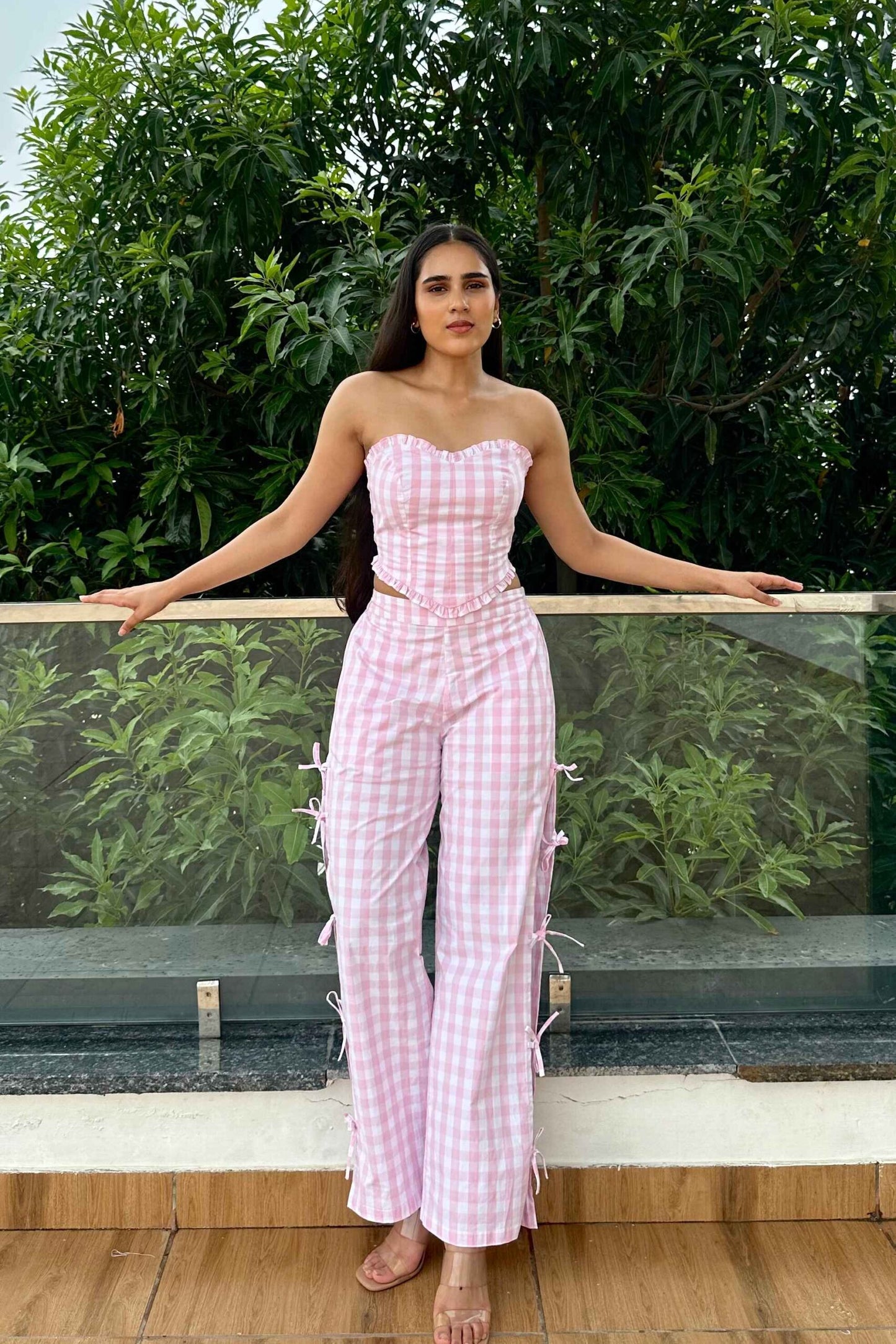 Georgie - Pink Cotton Check Coord set