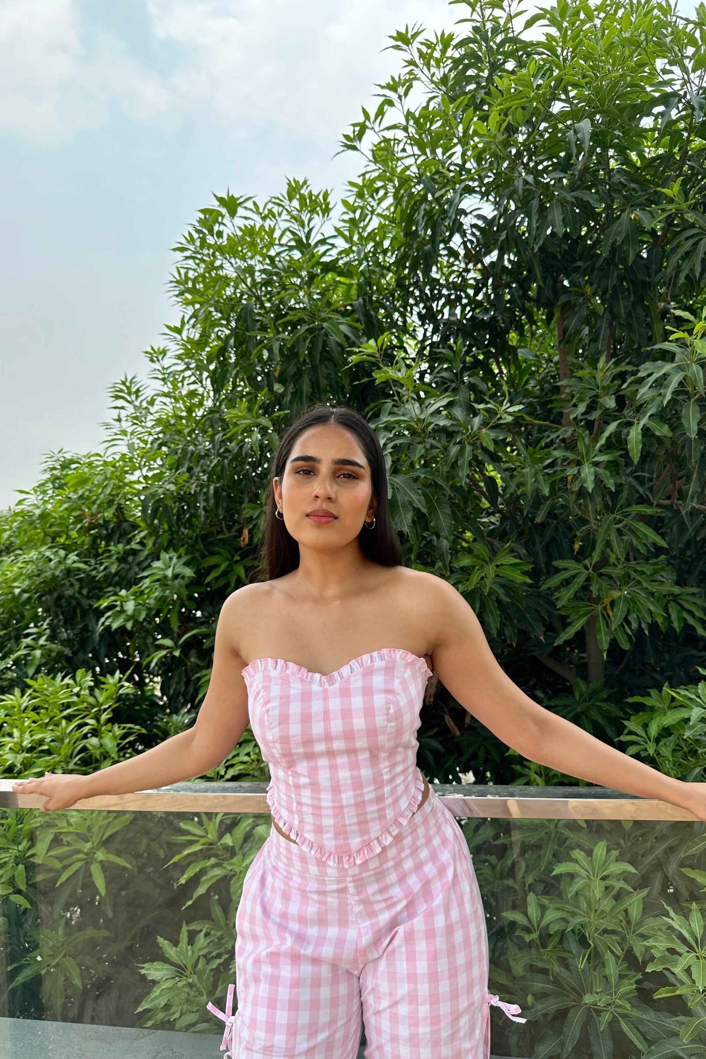 Georgie - Pink Cotton Check Coord set