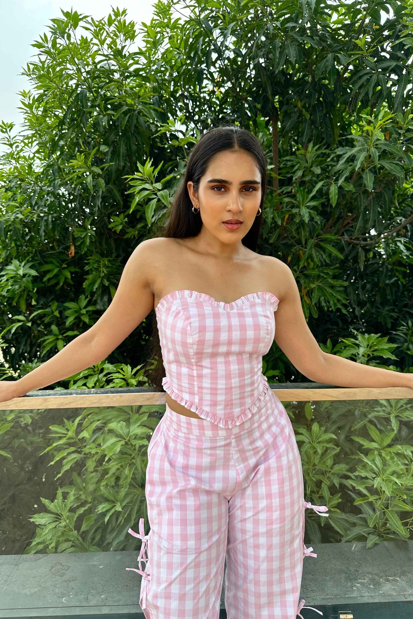 Georgie - Pink Cotton Check Coord set