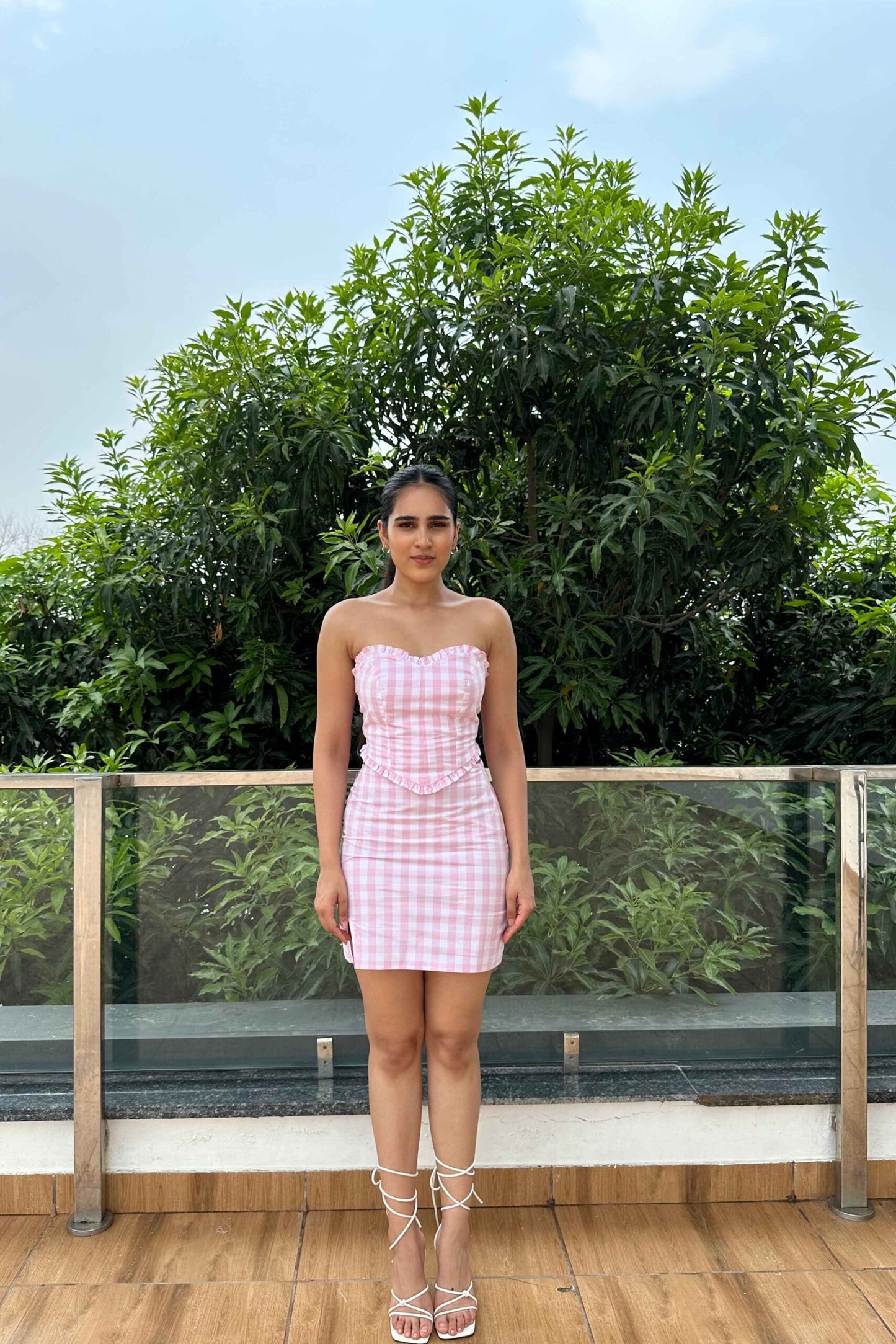 MARIAN - Cotton Pink Check Coord set