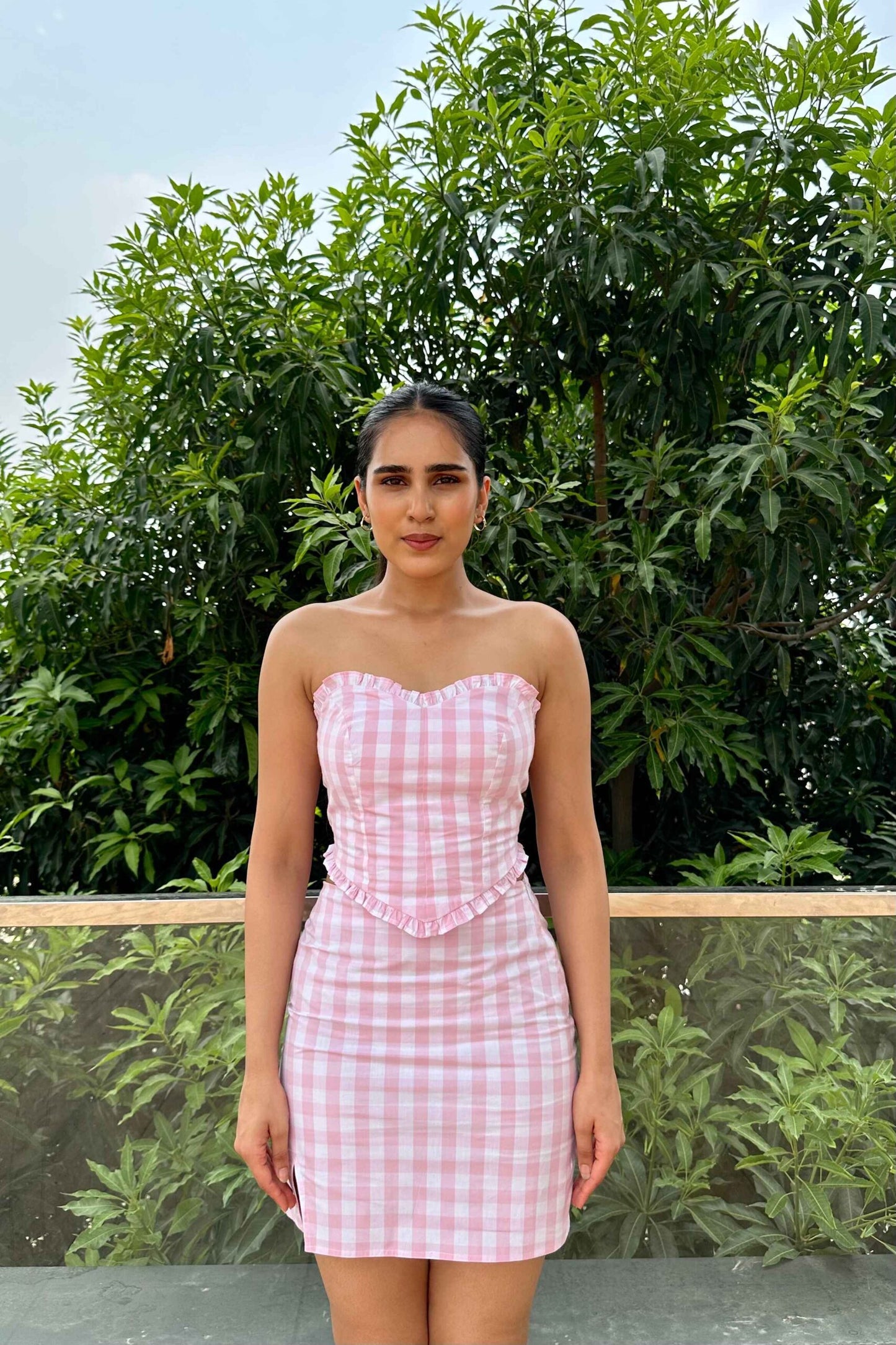 MARIAN - Cotton Pink Check Coord set