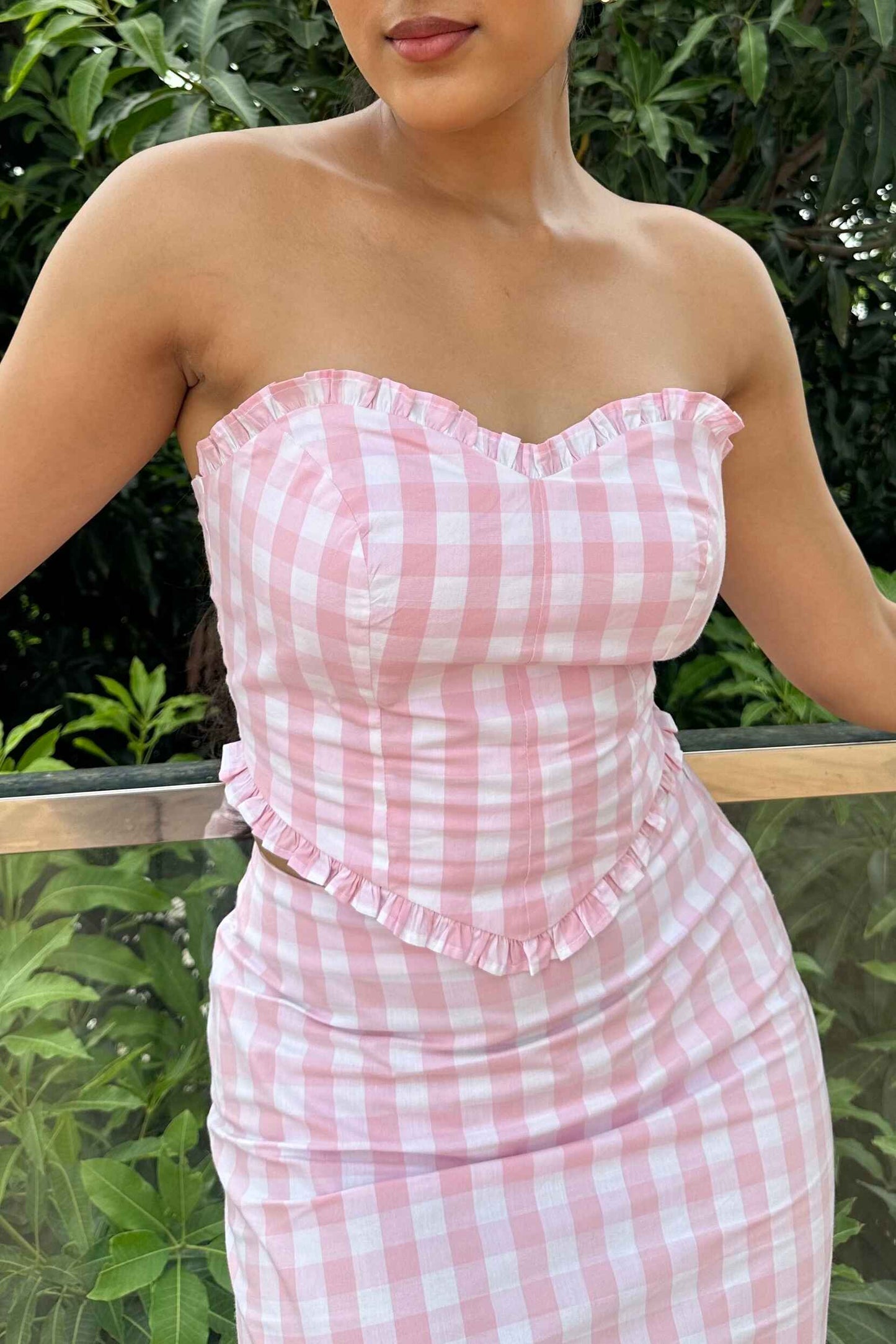 MARIAN - Cotton Pink Check Coord set
