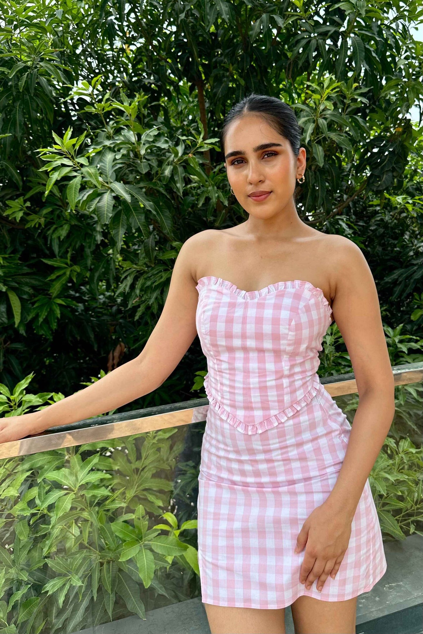 MARIAN - Cotton Pink Check Coord set