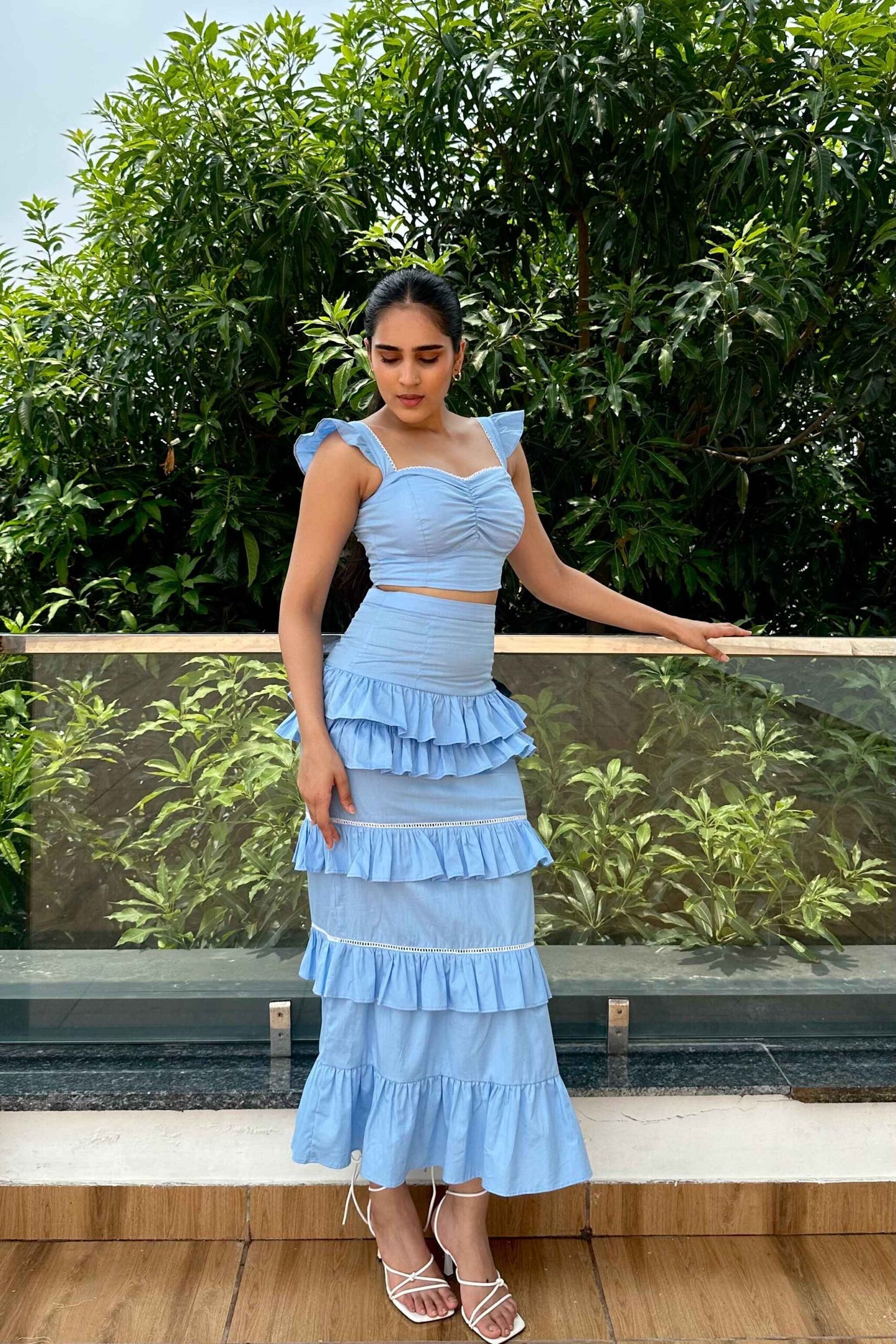 ALARA - Super Elegant Sky blue Coord set