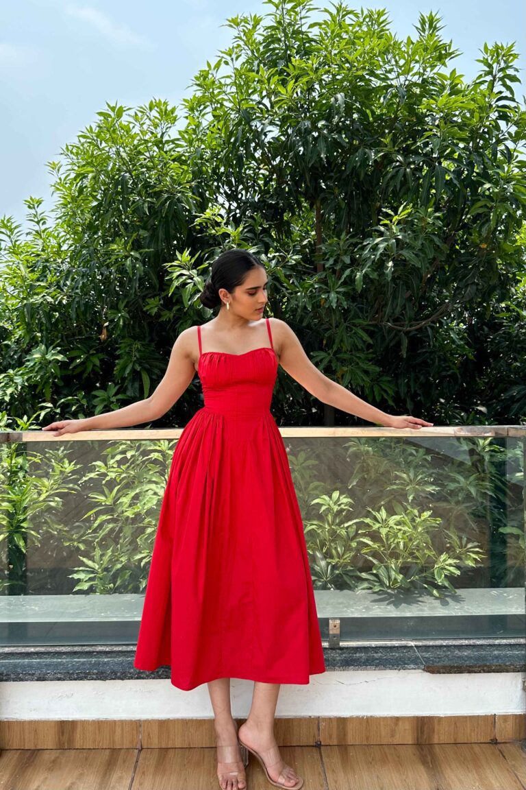 ALICE – Our Most Elegant Red Colour midi sundress