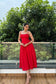 ALICE – Our Most Elegant Red Colour midi sundress