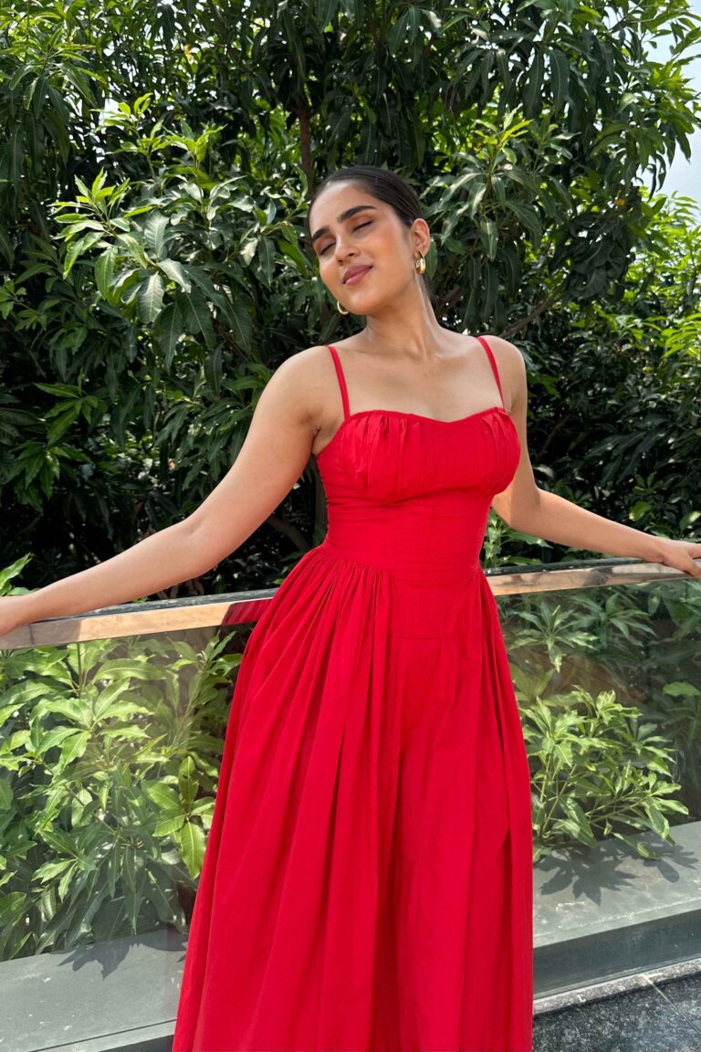 ALICE – Our Most Elegant Red Colour midi sundress