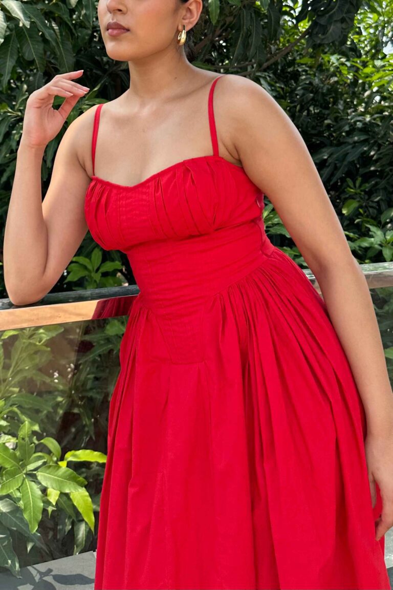 ALICE – Our Most Elegant Red Colour midi sundress