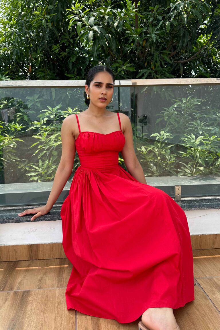 ALICE – Our Most Elegant Red Colour midi sundress