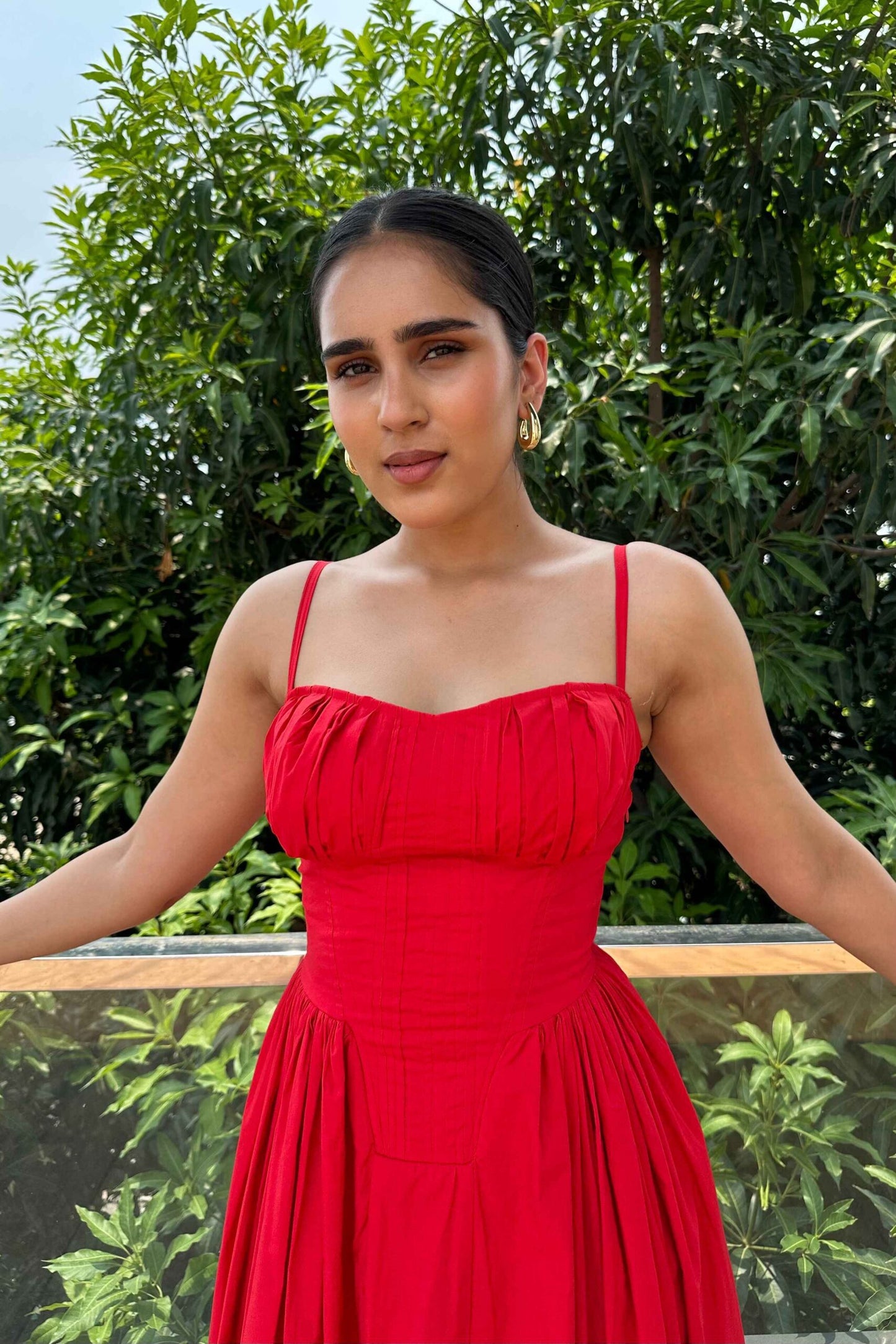 ALICE – Our Most Elegant Red Colour midi sundress