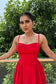 ALICE – Our Most Elegant Red Colour midi sundress