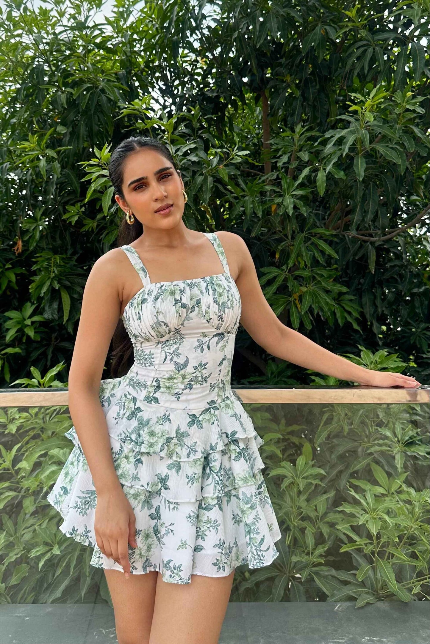 Elsie - Printed frill dress