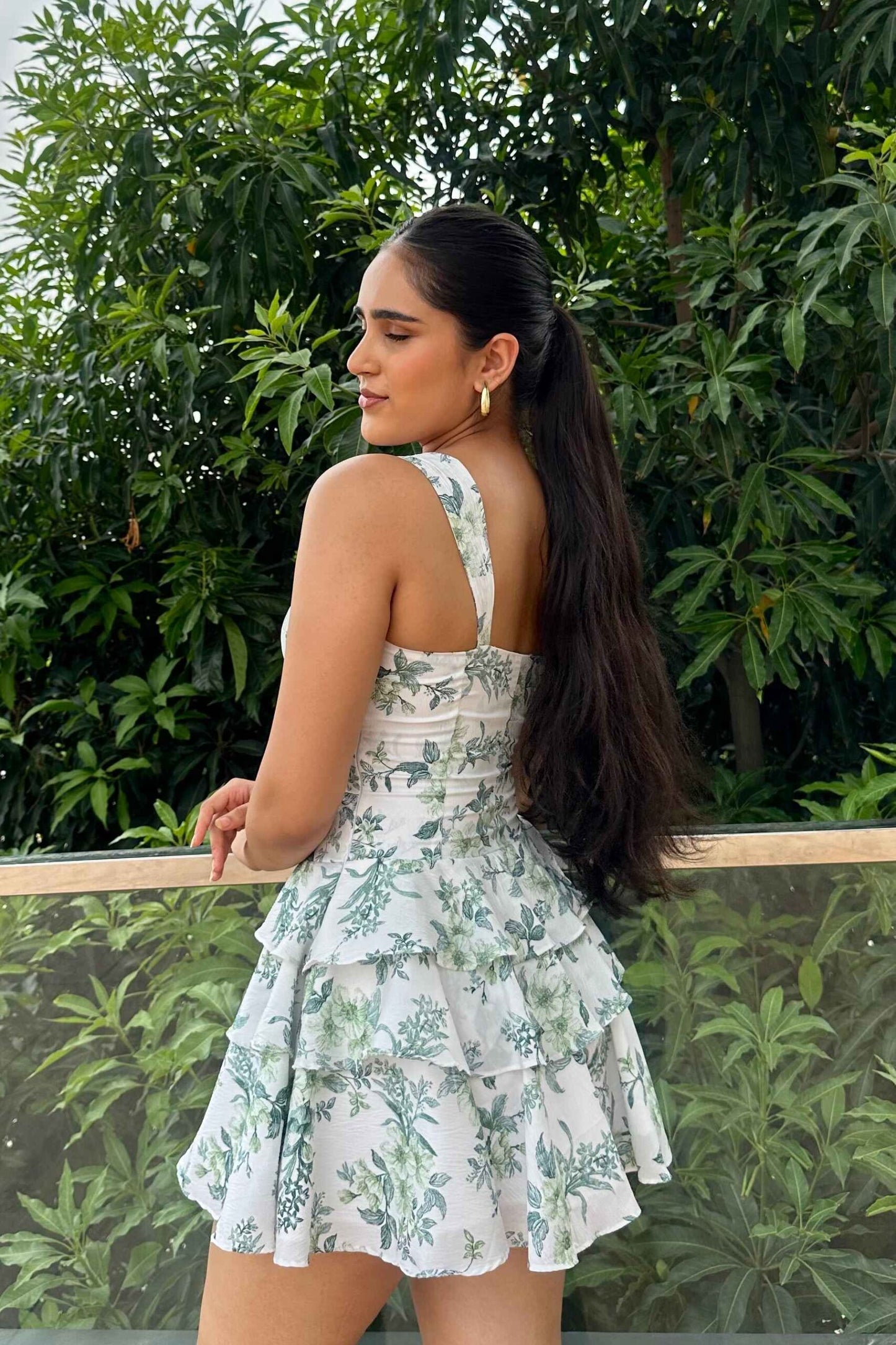 Elsie - Printed frill dress