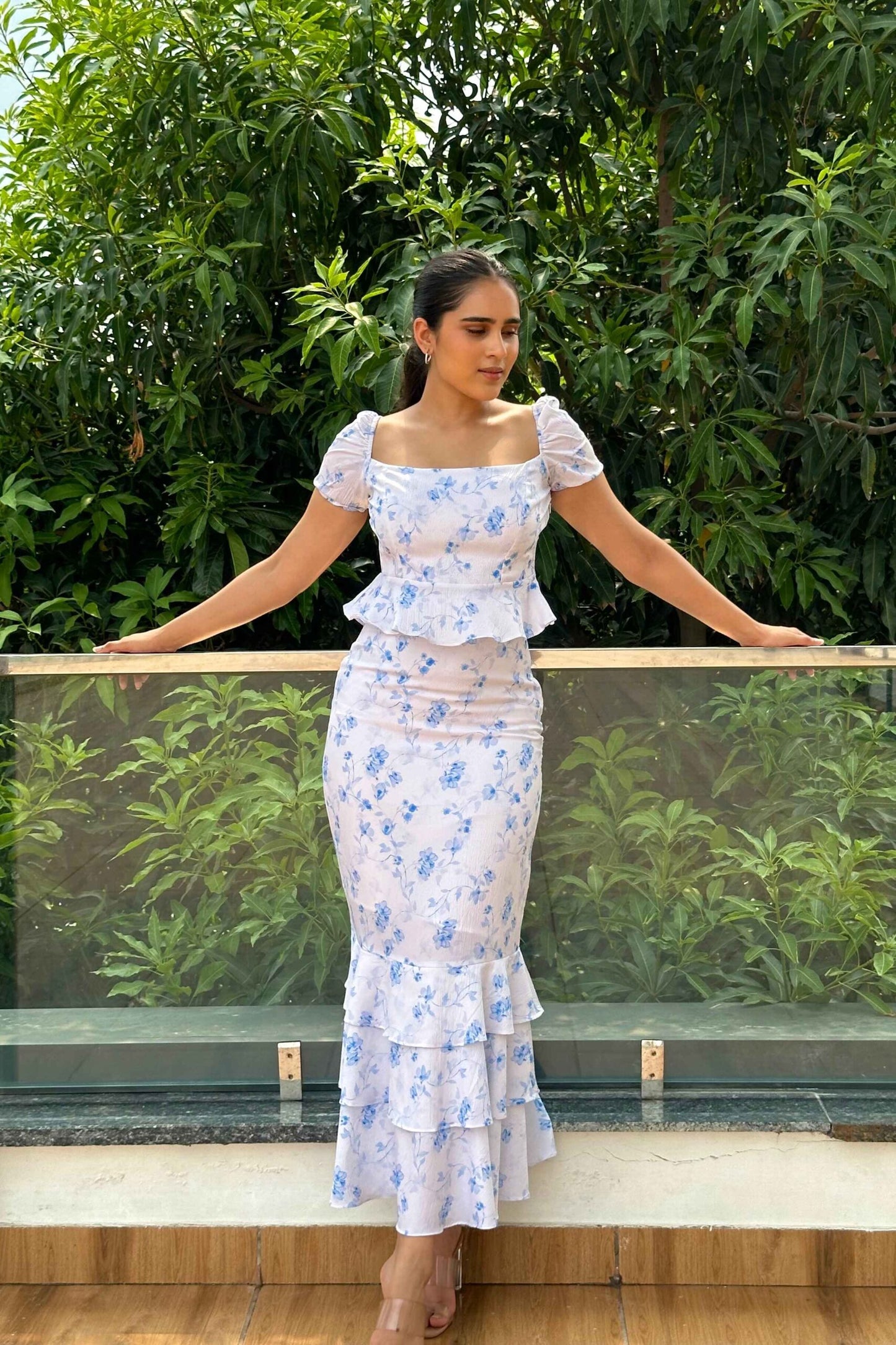 AMORE – Blue Floral print Super Elegant Coord set