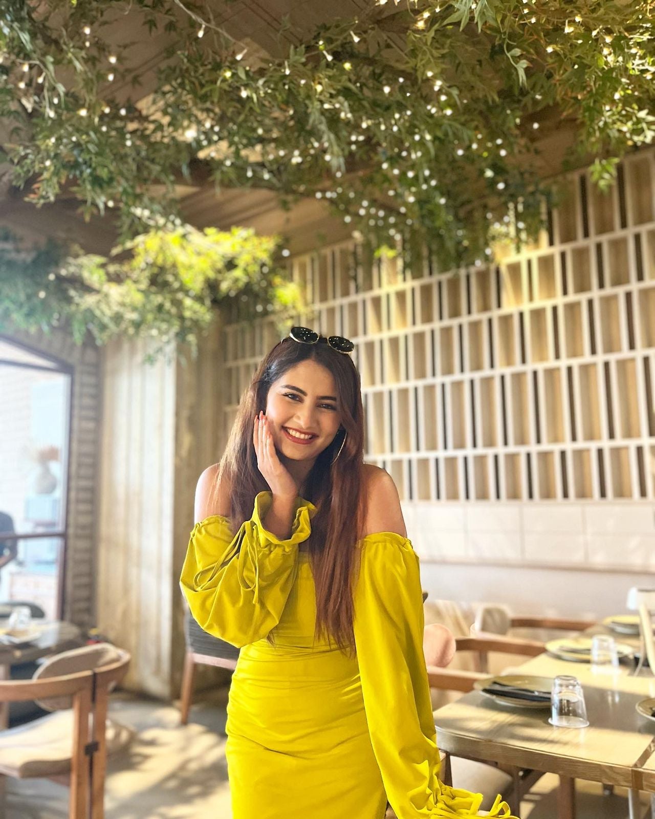 OBSESSED - Lime colour bodycon slit dress