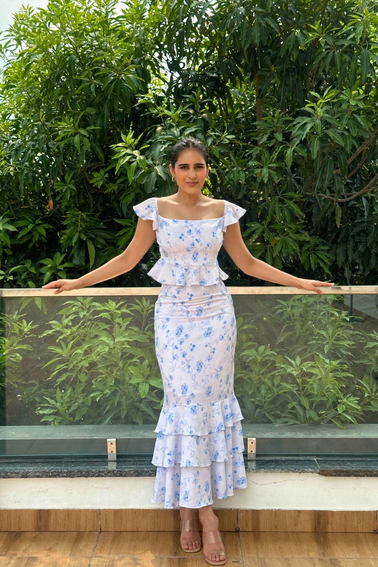 AMORE – Blue Floral print Super Elegant Coord set