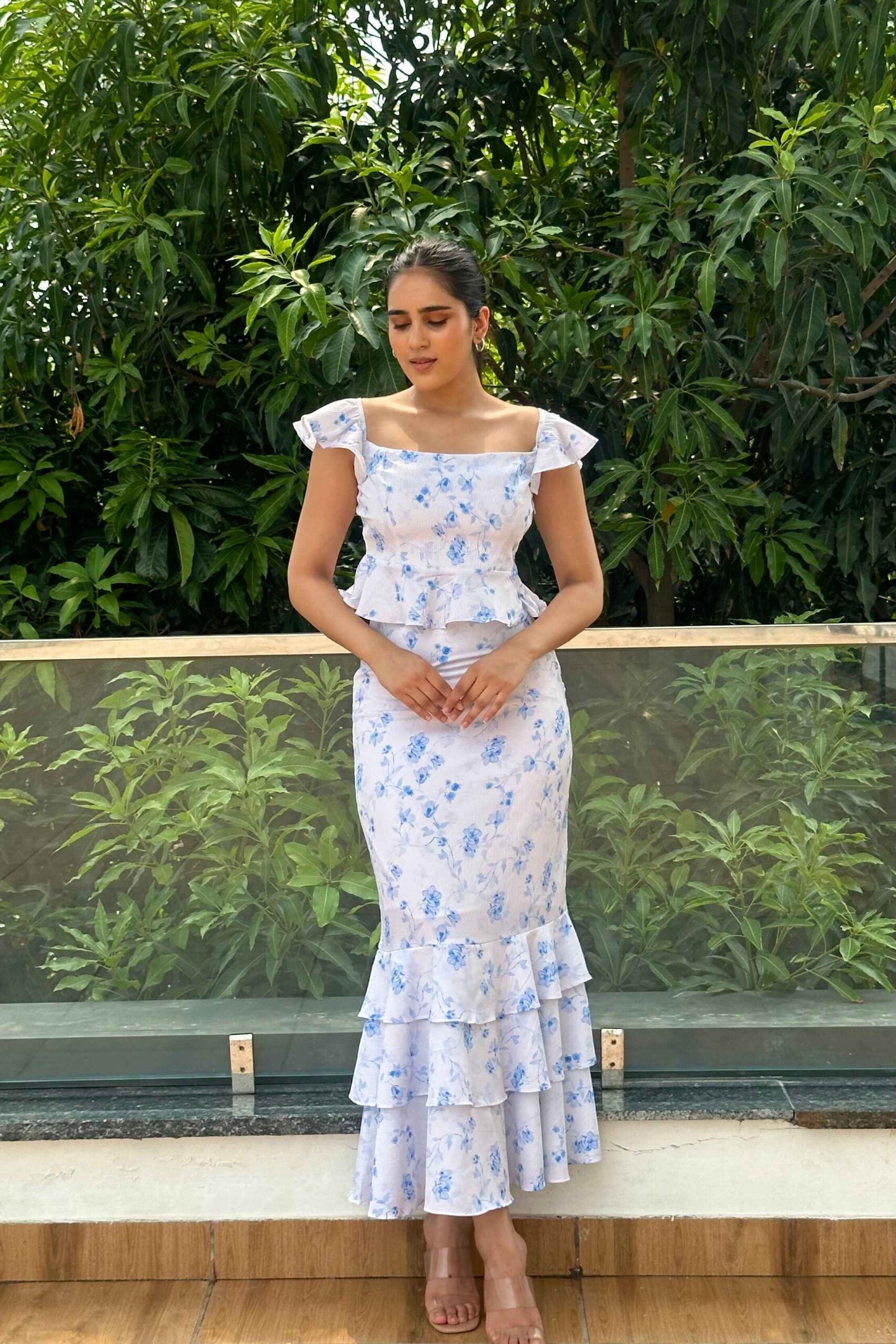 AMORE – Blue Floral print Super Elegant Coord set