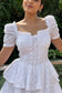 ARIEL - Cotton Schiffli White Dress
