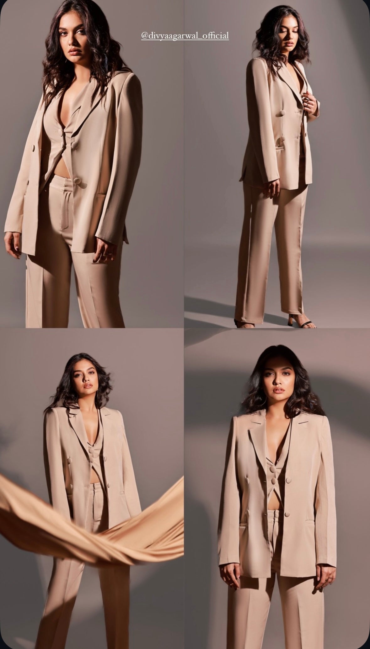AMBITIOUS - Beige Blazer with Straight pants(SET)