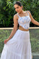 Elizabeth - White Long skirt with Floral print top