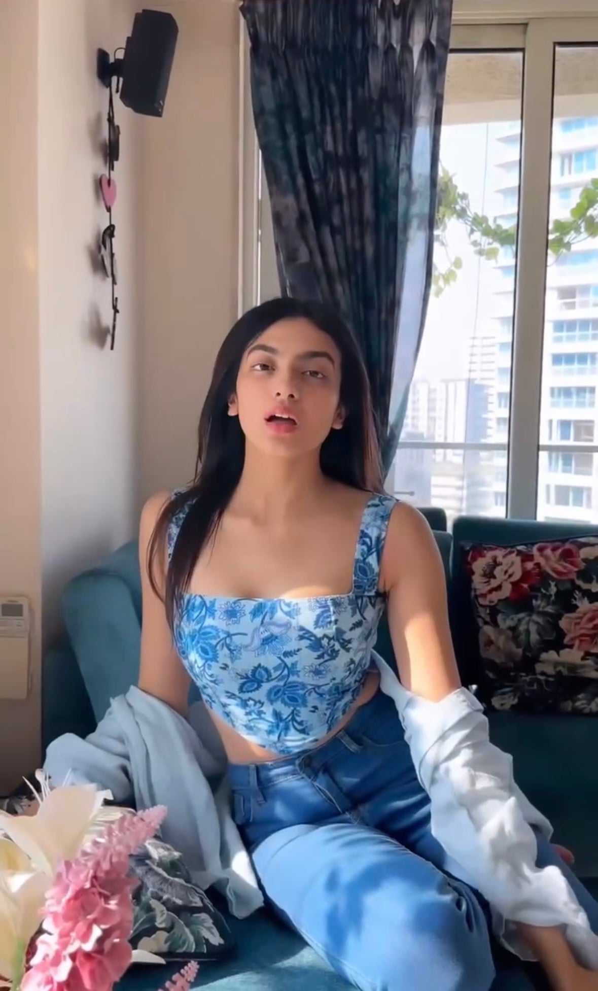 WARM FLOWER - Hand block print cotton corset top