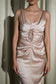 MOONLIT MUSE - HANDCRAFTED FROM LUXURIOUS BEIGE SATIN DRESS