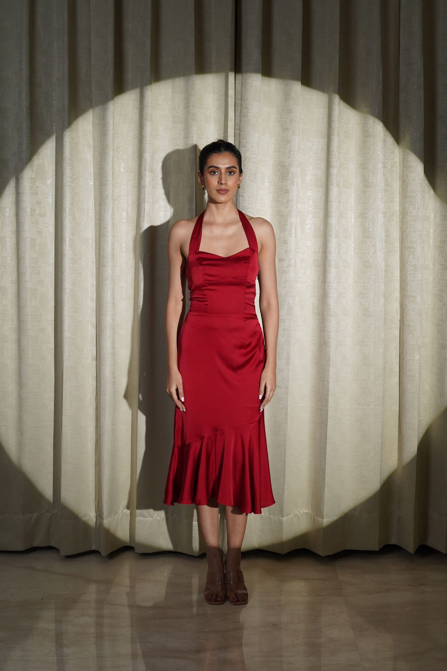 FALLING FOR YOU - SOPHISTICATED MAROON DRESS