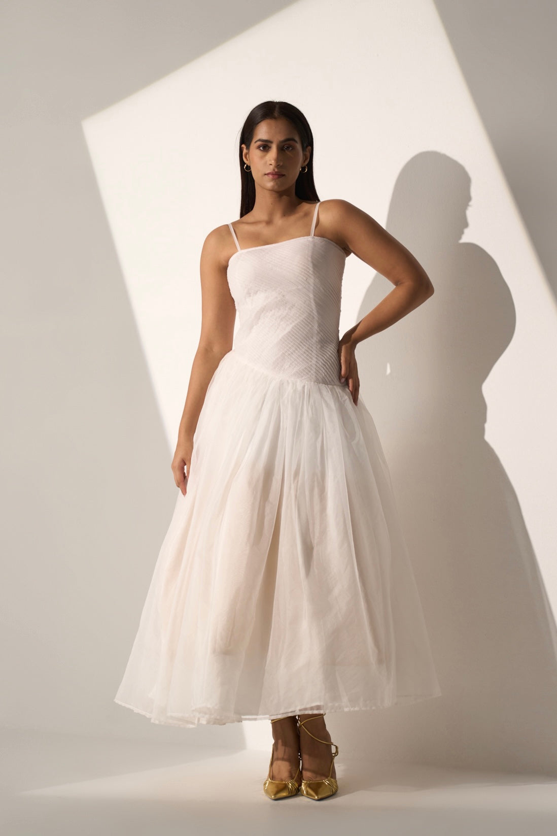 FAIRYTALE - White organza flared dress