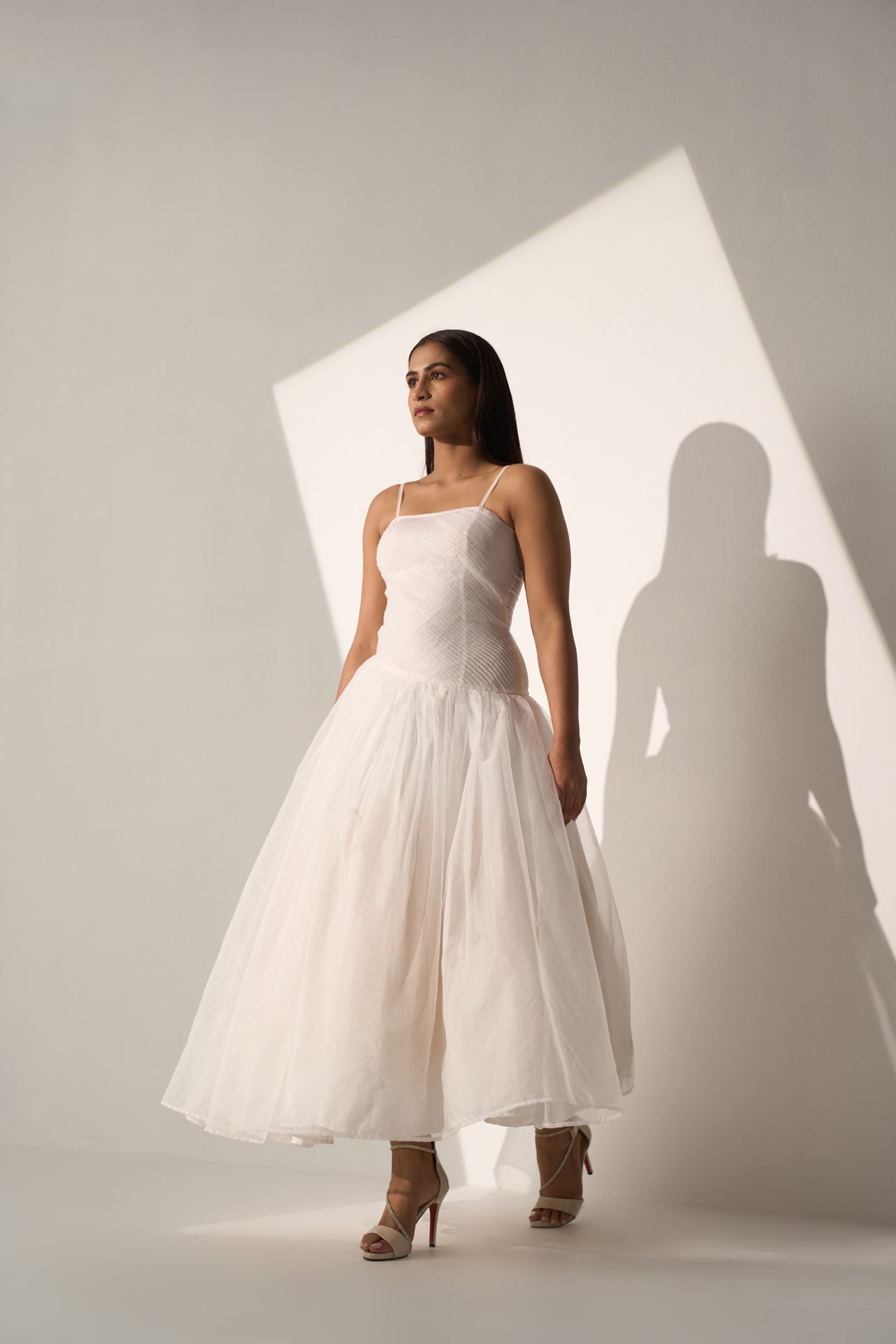 FAIRYTALE - White organza flared dress