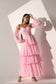 DARLING - Baby pink long frill dress
