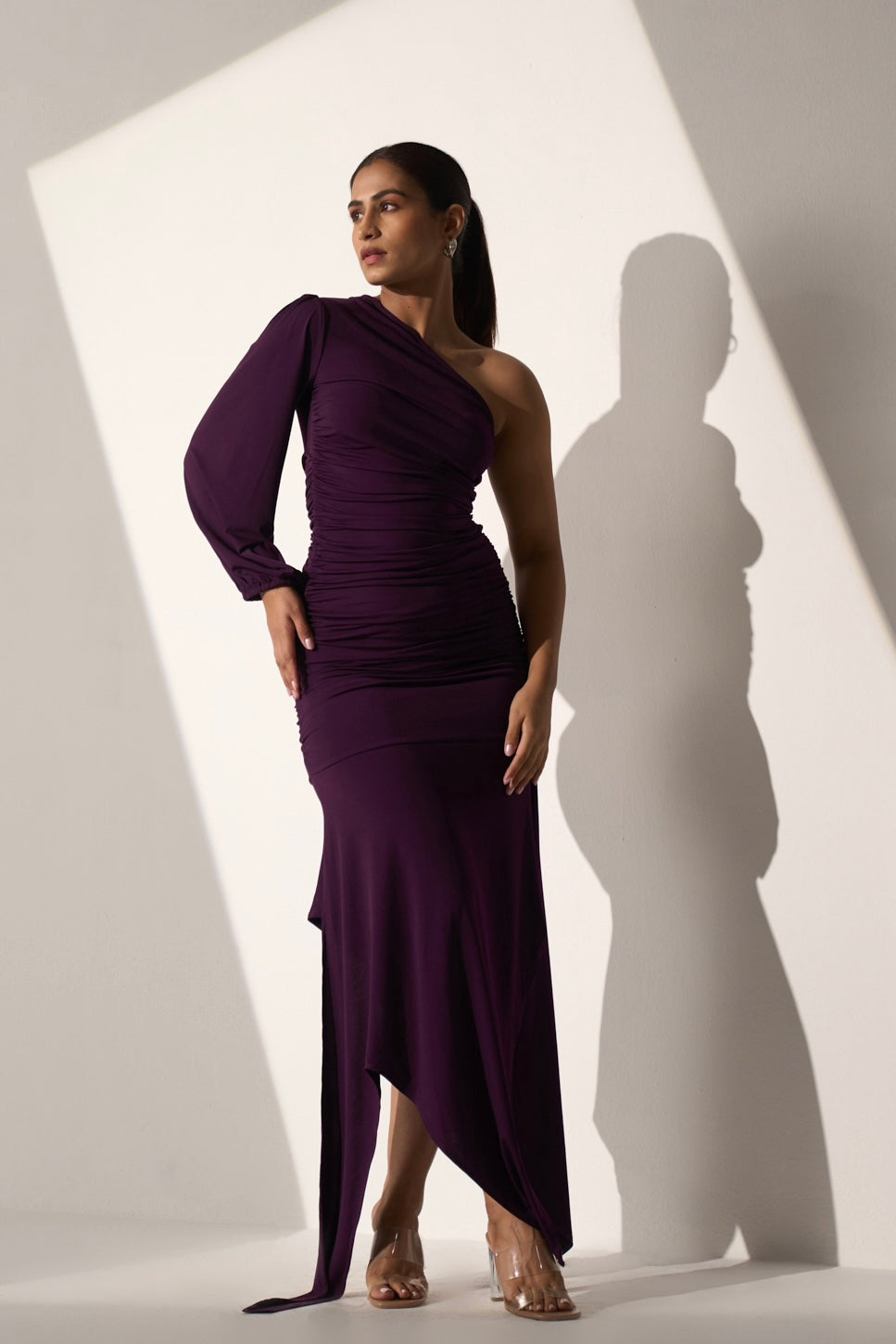 GRACEFUL - Violet gathered dress