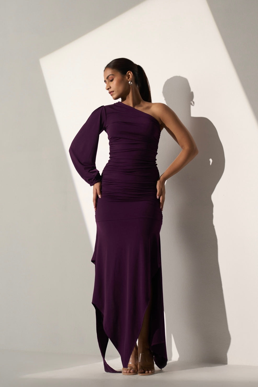 GRACEFUL - Violet gathered dress