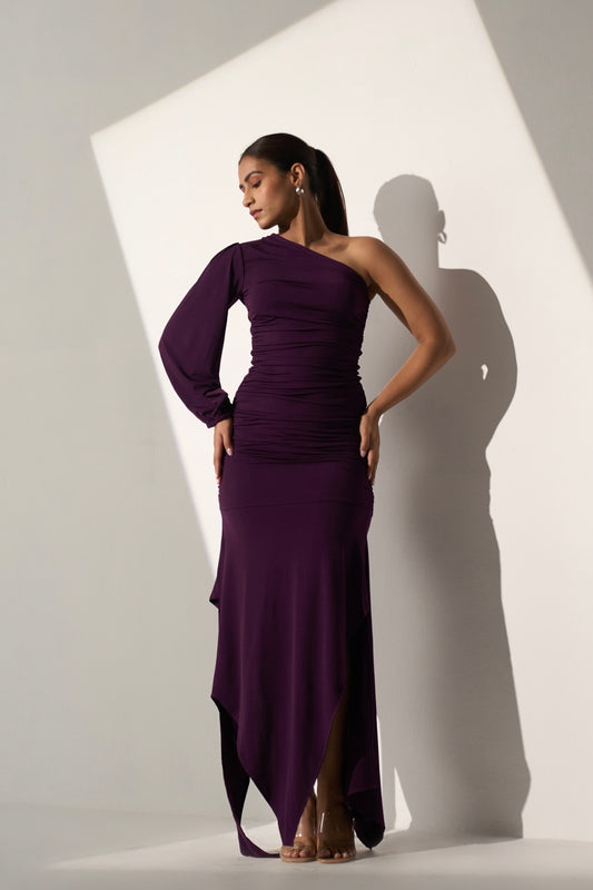 GRACEFUL - Violet gathered dress