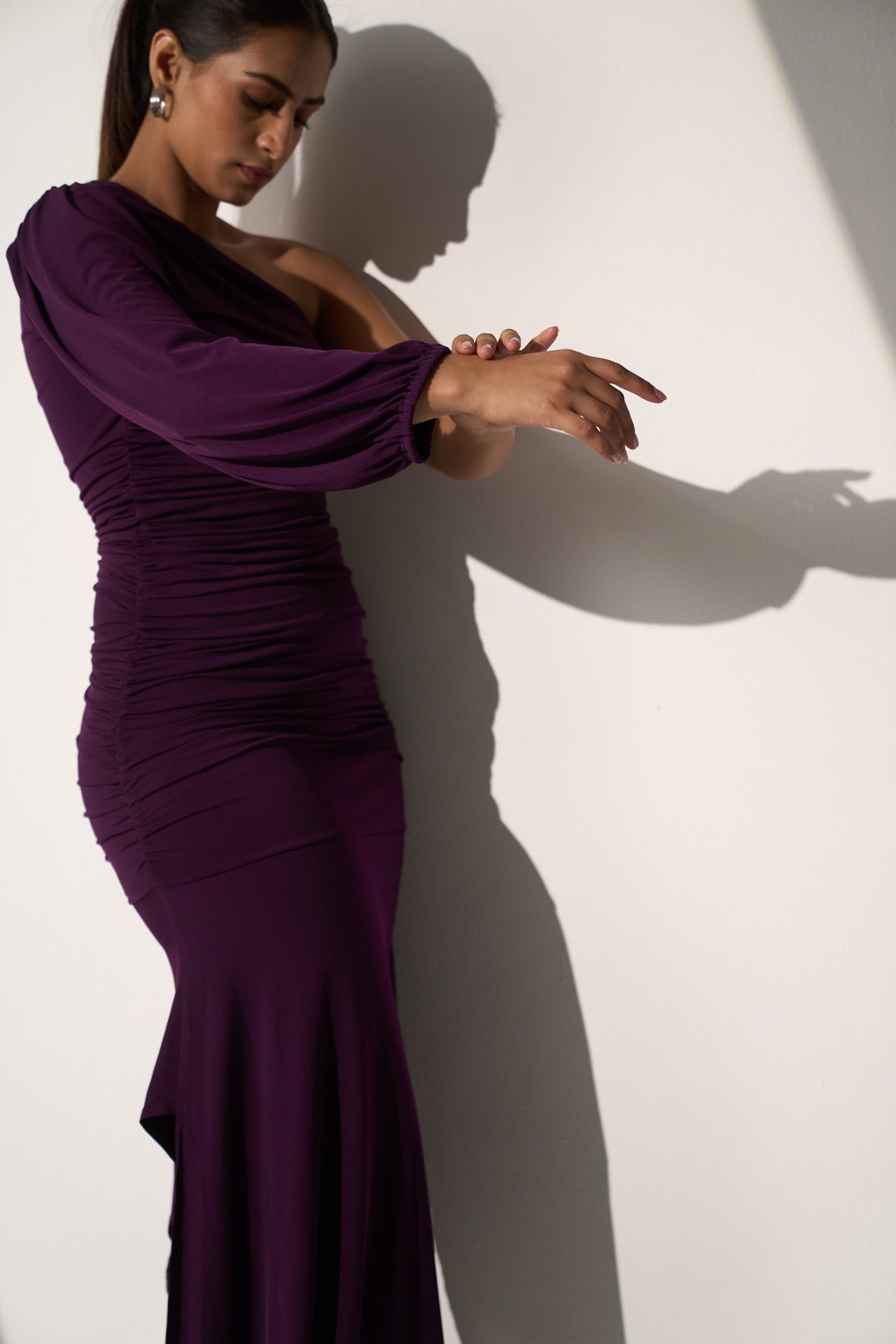 GRACEFUL - Violet gathered dress