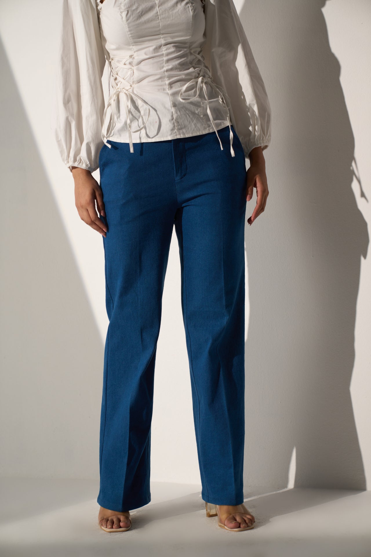 FOREVER LOVE -  White cotton top and Stretchable Straight Jeans