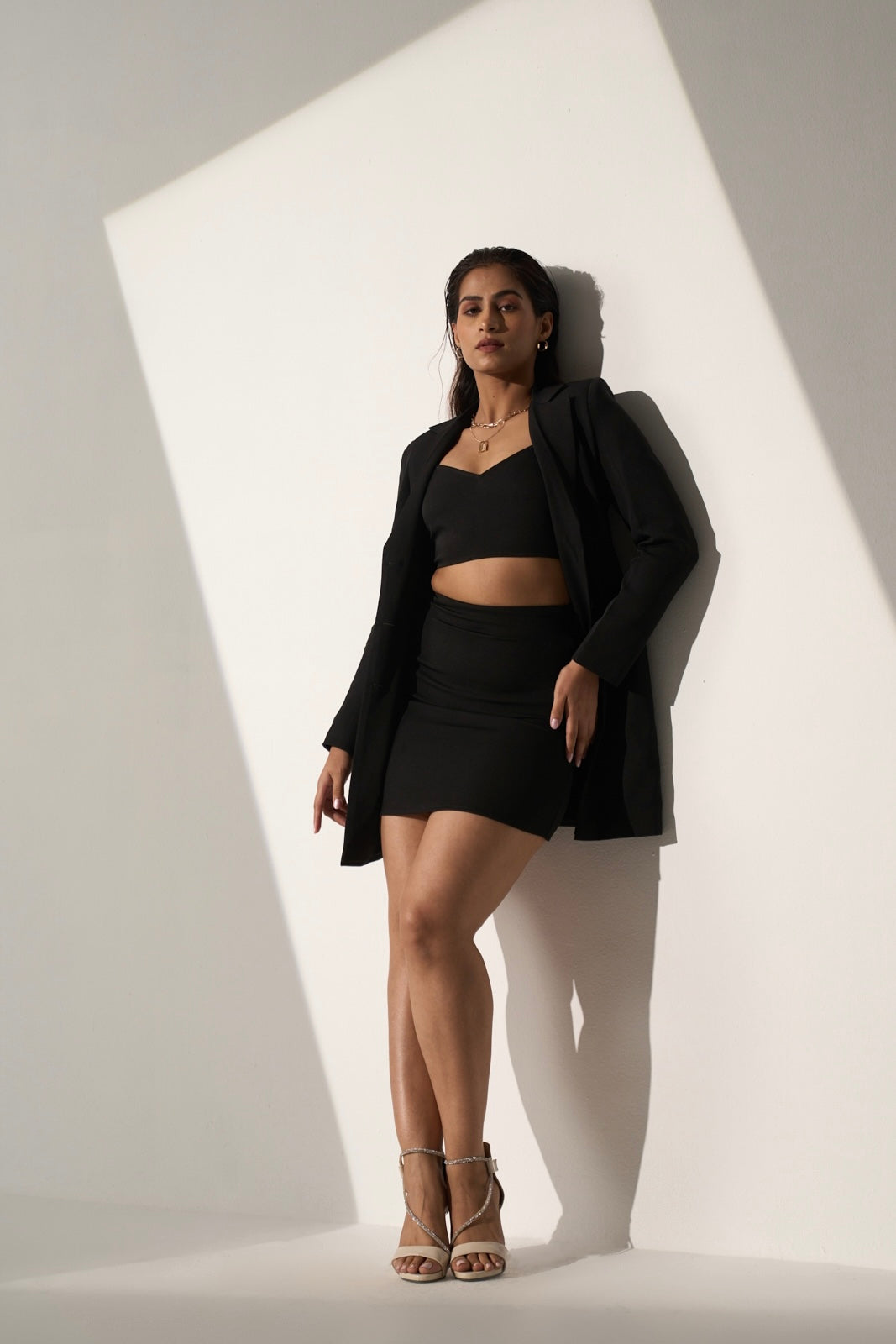 POWER PACK - Black Blazer with skirt and top (SET)
