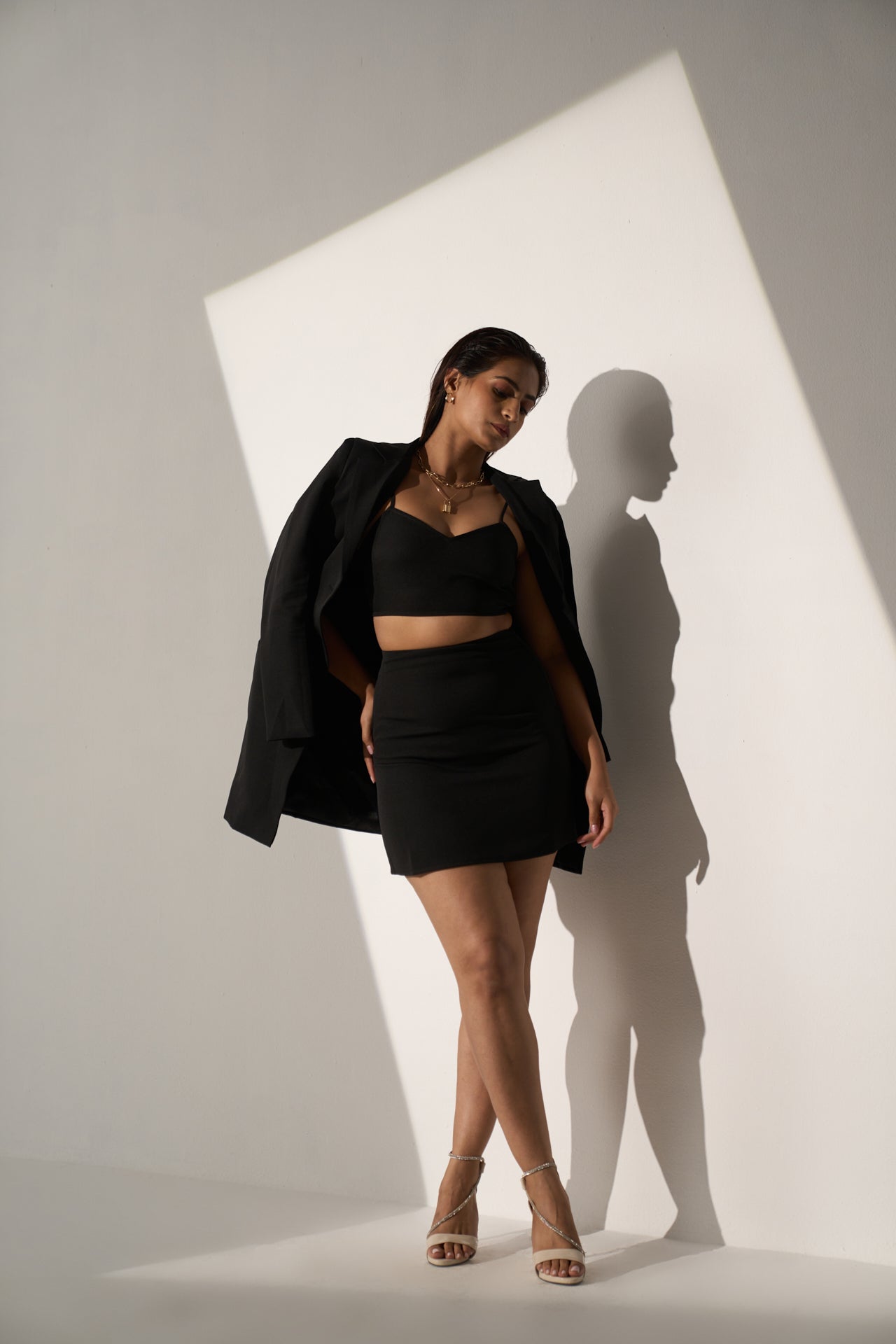 POWER PACK - Black Blazer with skirt and top (SET)