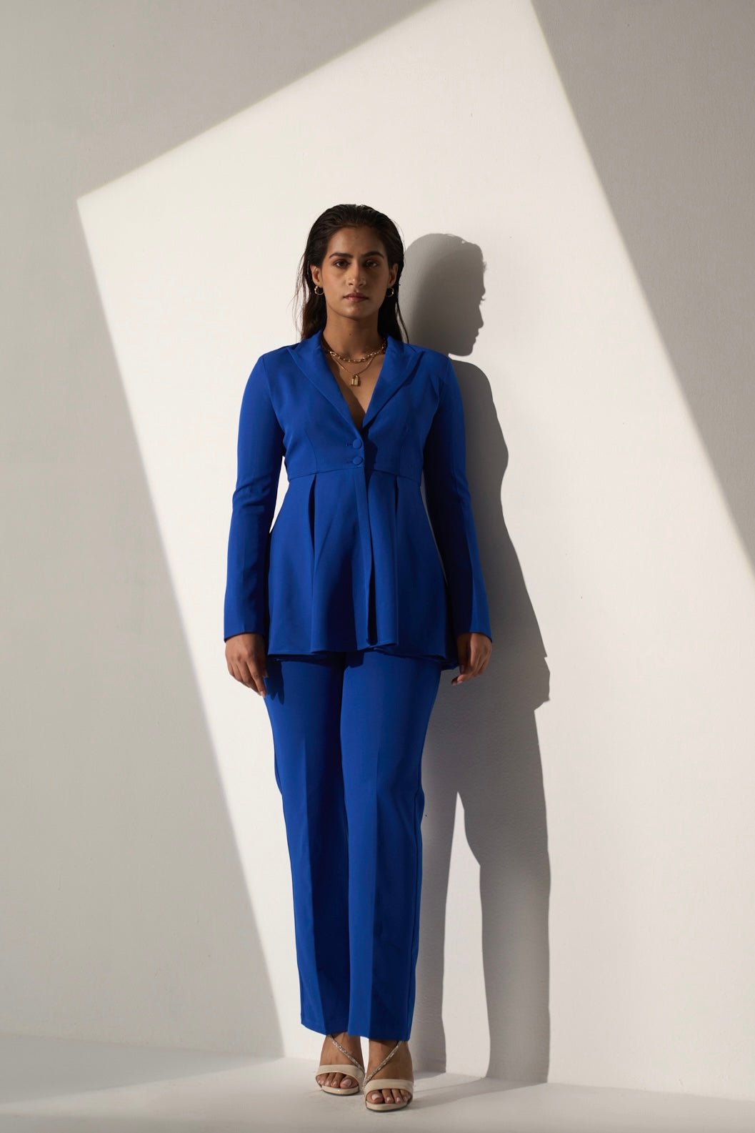 POWER -Royal blue blazer with straight pants (Set)