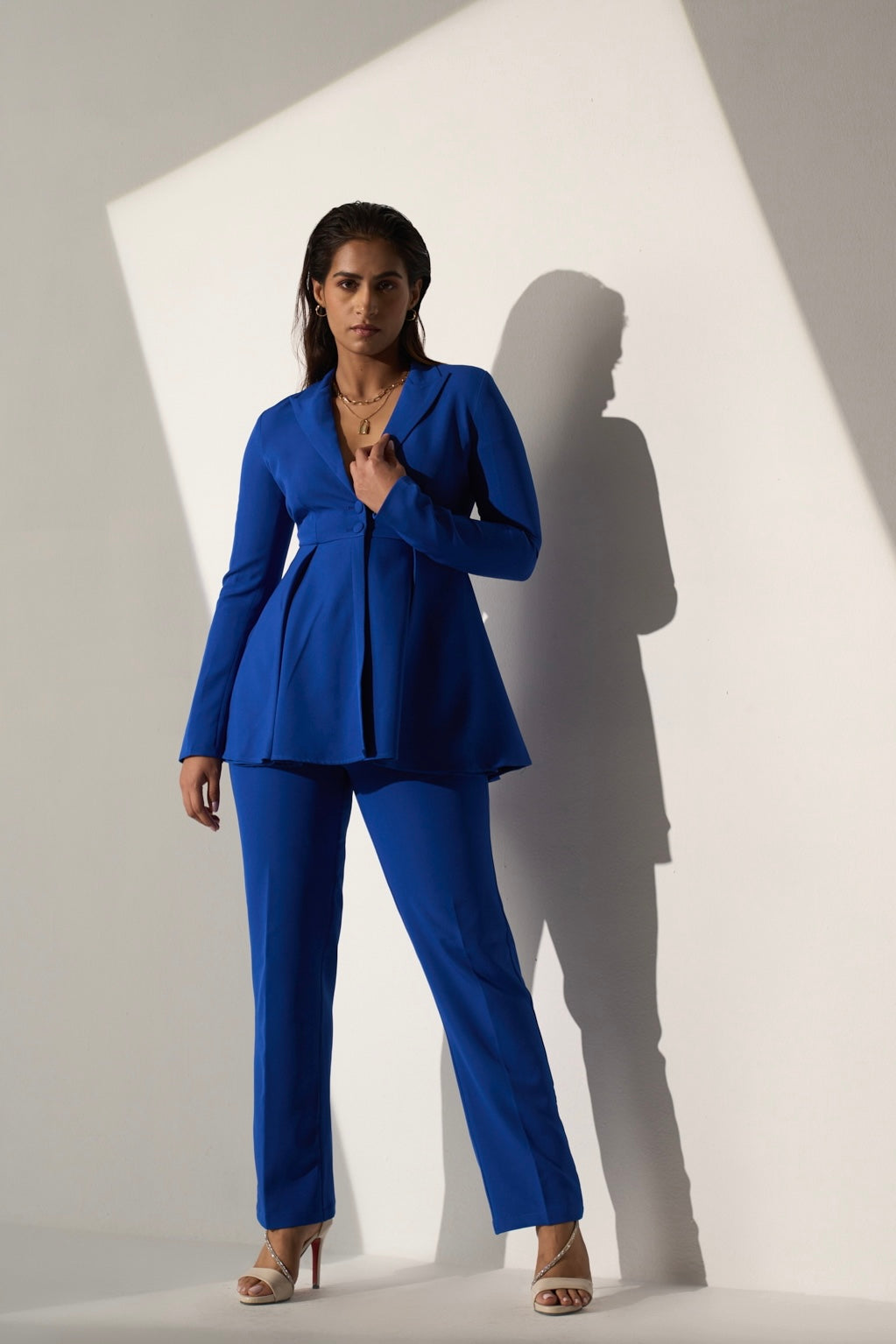 POWER -Royal blue blazer with straight pants (Set)