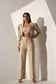 EFFORTLESS CHIC - Beige short Blazer with Straight pants (SET)