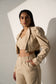 EFFORTLESS CHIC - Beige short Blazer with Straight pants (SET)