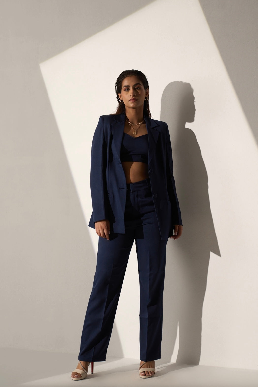 HIGH POWERED - Dark blue Blazer with Straight pants (SET)