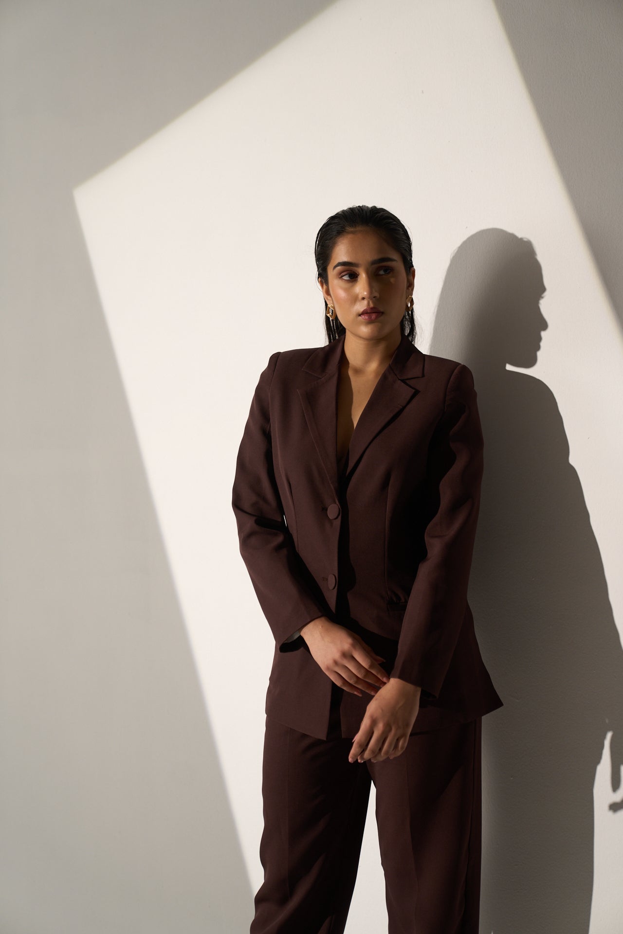 ICONIC BROWN - Brown Blazer with Straight pants (Set)