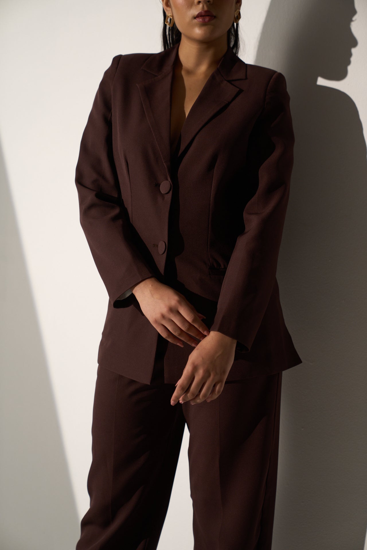 ICONIC BROWN - Brown Blazer with Straight pants (Set)