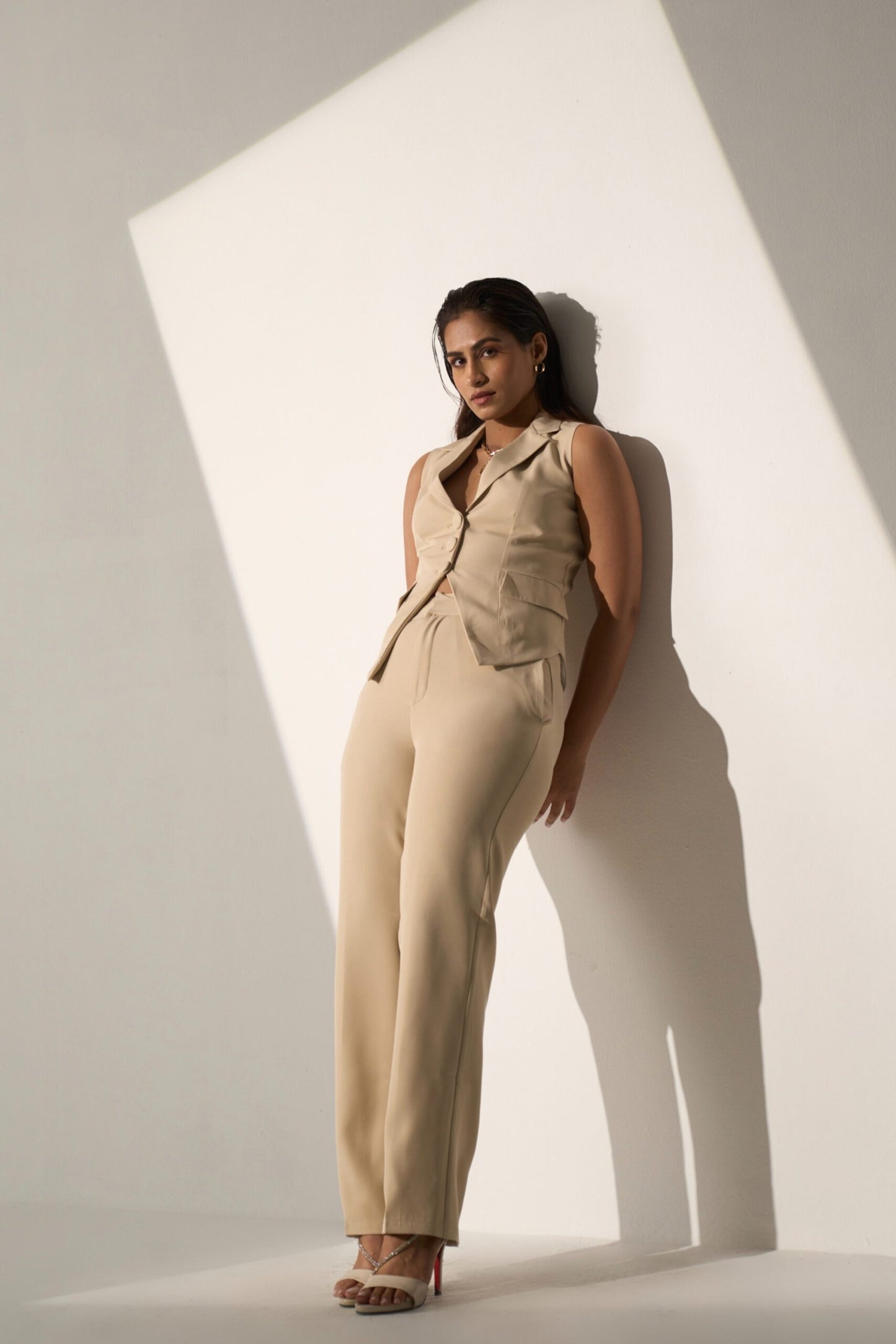 UNAPOLOGETICALLY POWERFUL -  Waistcoat and Straight cut flared Pants