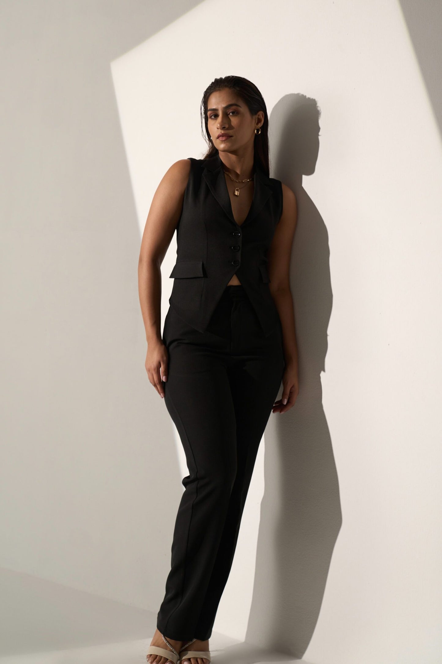 UNAPOLOGETICALLY POWERFUL - Waistcoat and Straight cut flared Pants