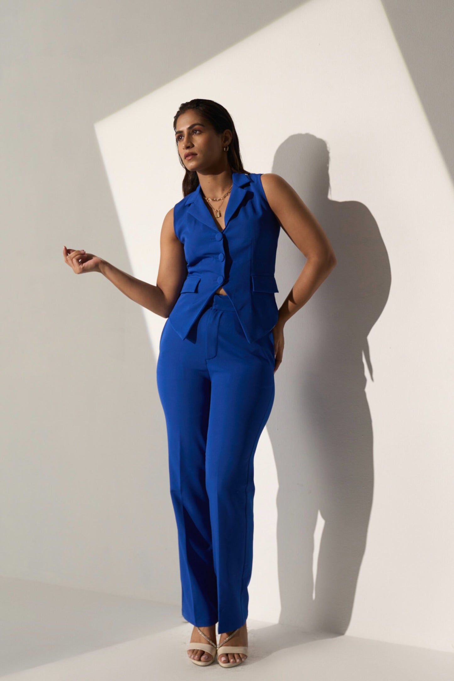 UNAPOLOGETICALLY POWERFUL -  Waistcoat and Straight cut flared Pants