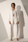 CRYSTAL LOVE - White Crystal Mesh Blazer with Pants and  a Bralette-style top
