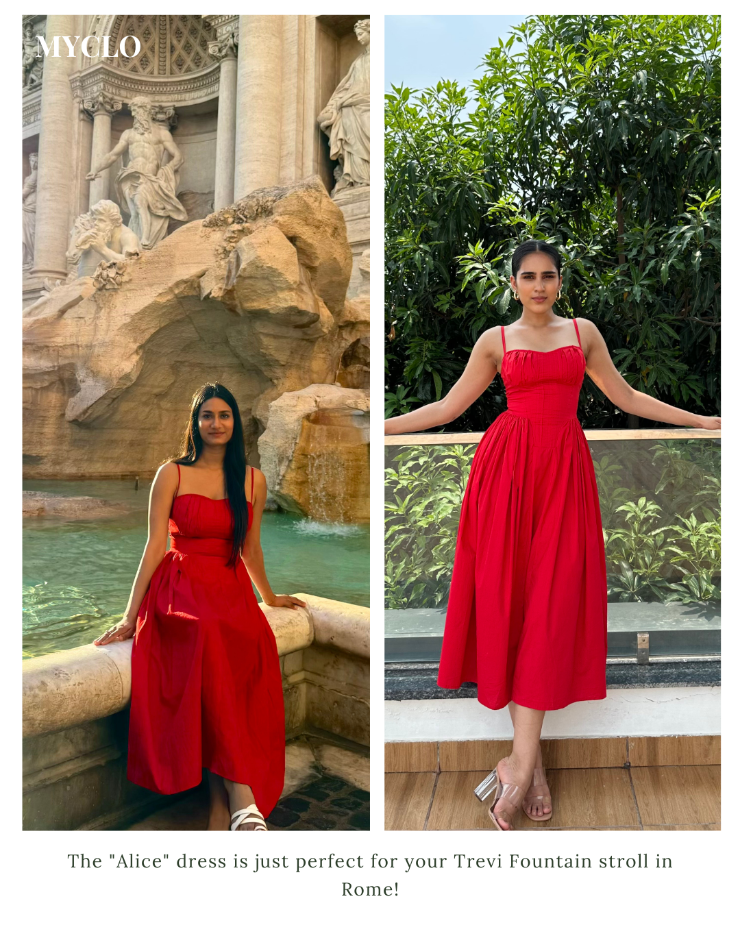 ALICE – Our Most Elegant Red Colour midi sundress