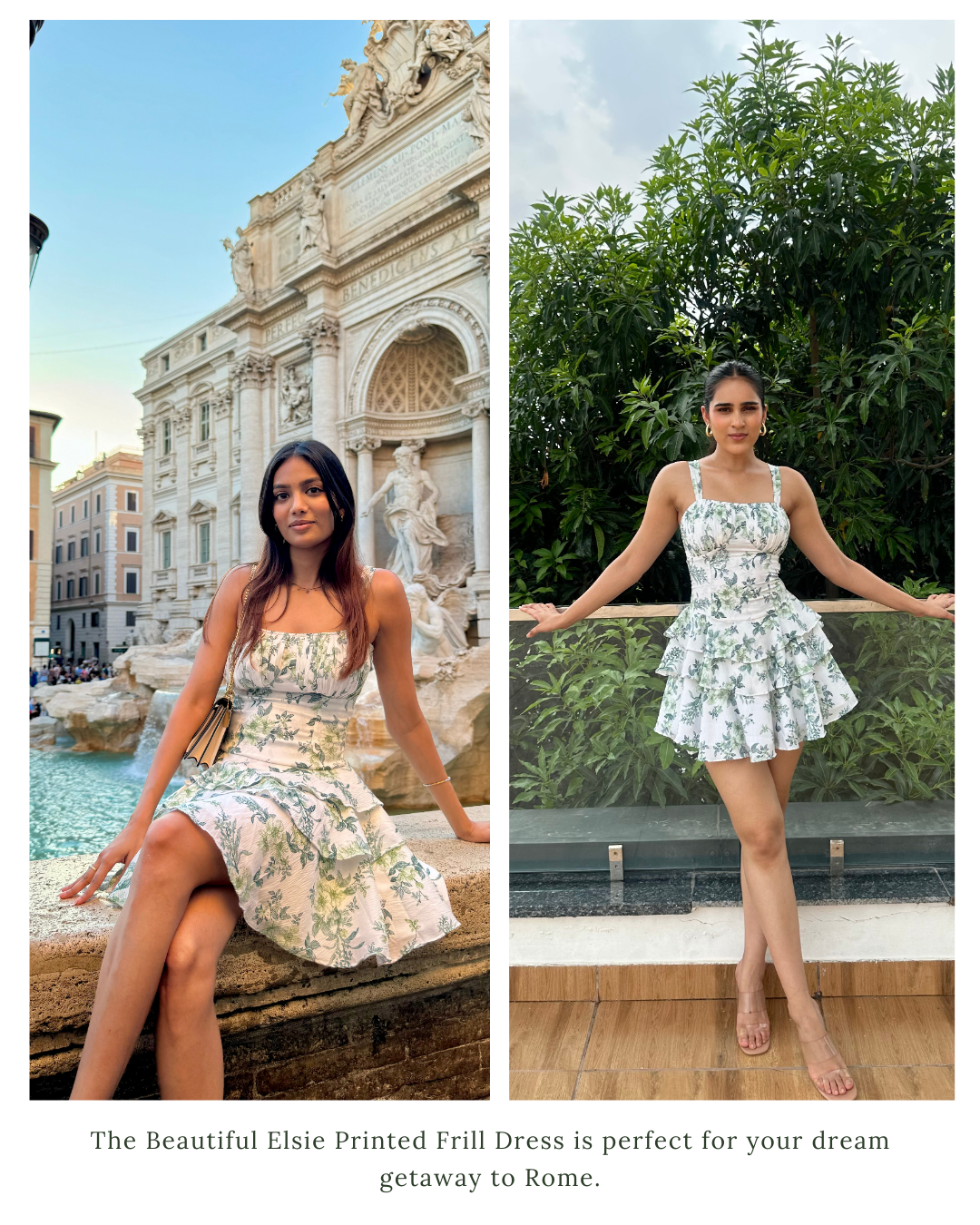 Elsie - Printed frill dress